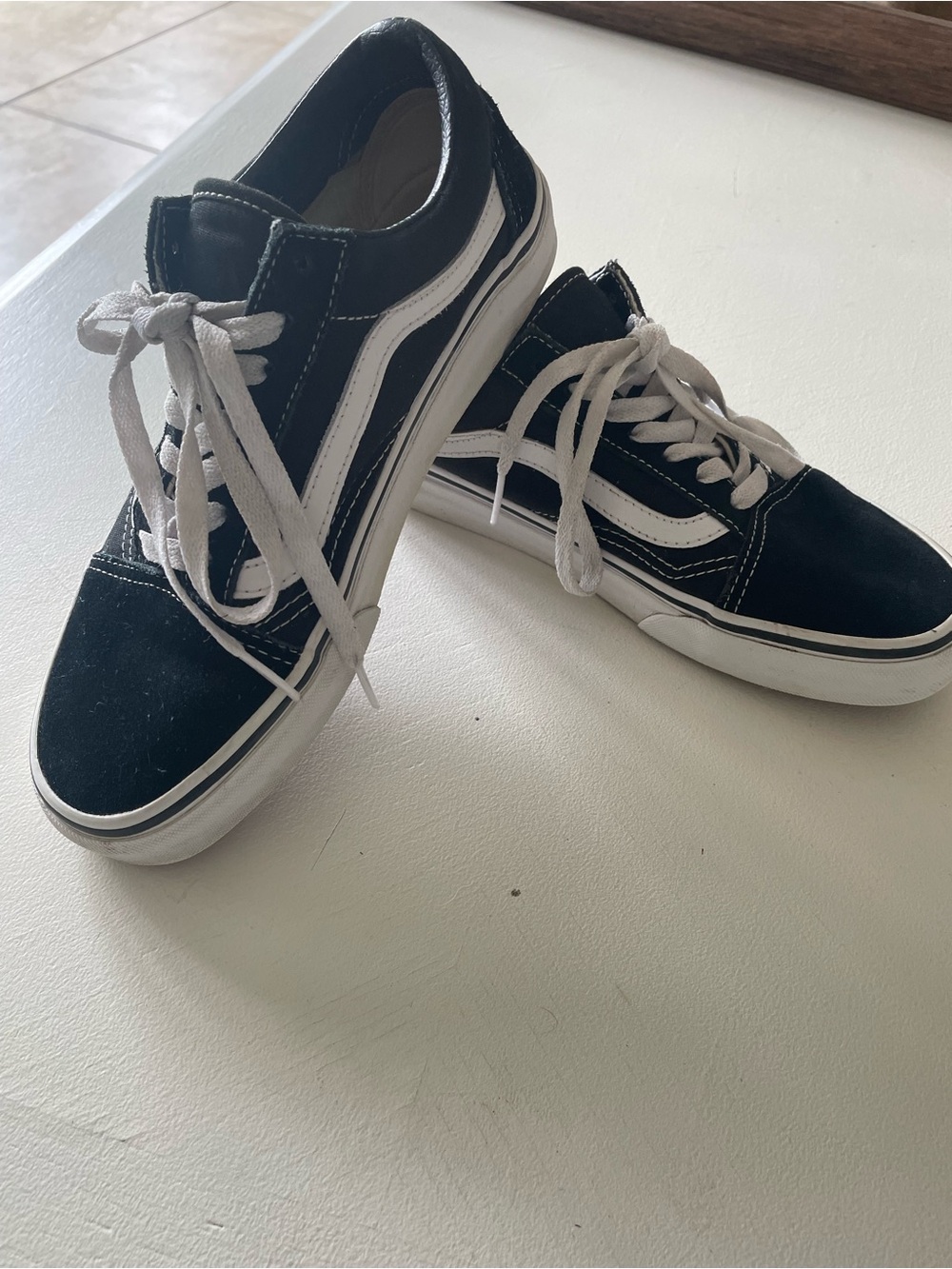 Vans Black and White Old Skool Low-Top Sneakers